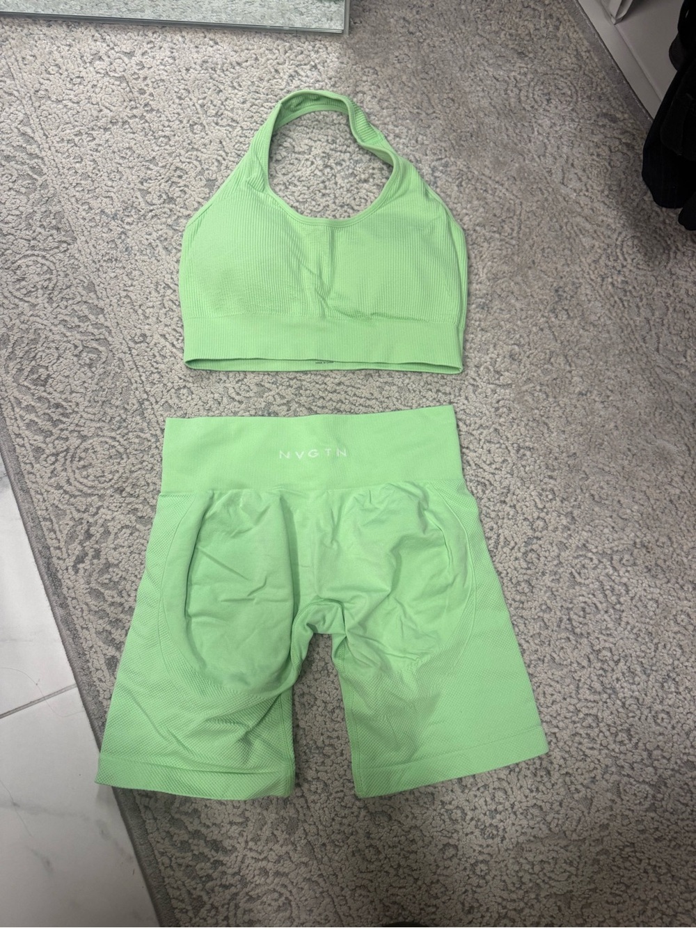 NVGTN Women’s Athletic Biker short & Sports Bra Matching Set